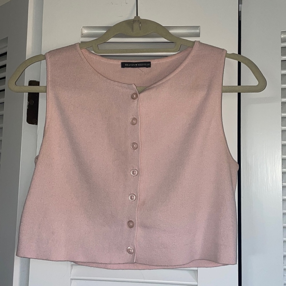 Brandy Melville button up crop tank